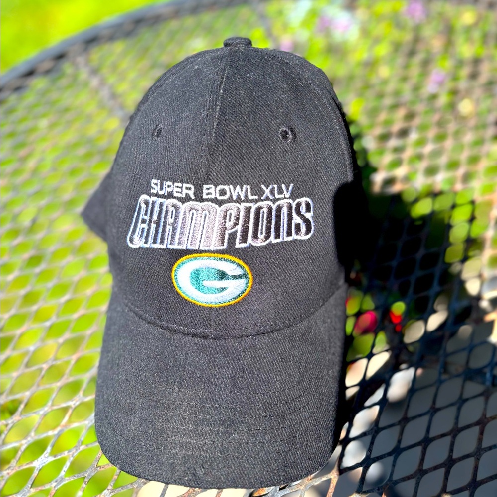 Vintage NFL Black Super Bowl XLV Champions hat Green Bay Packers 2-6-2011